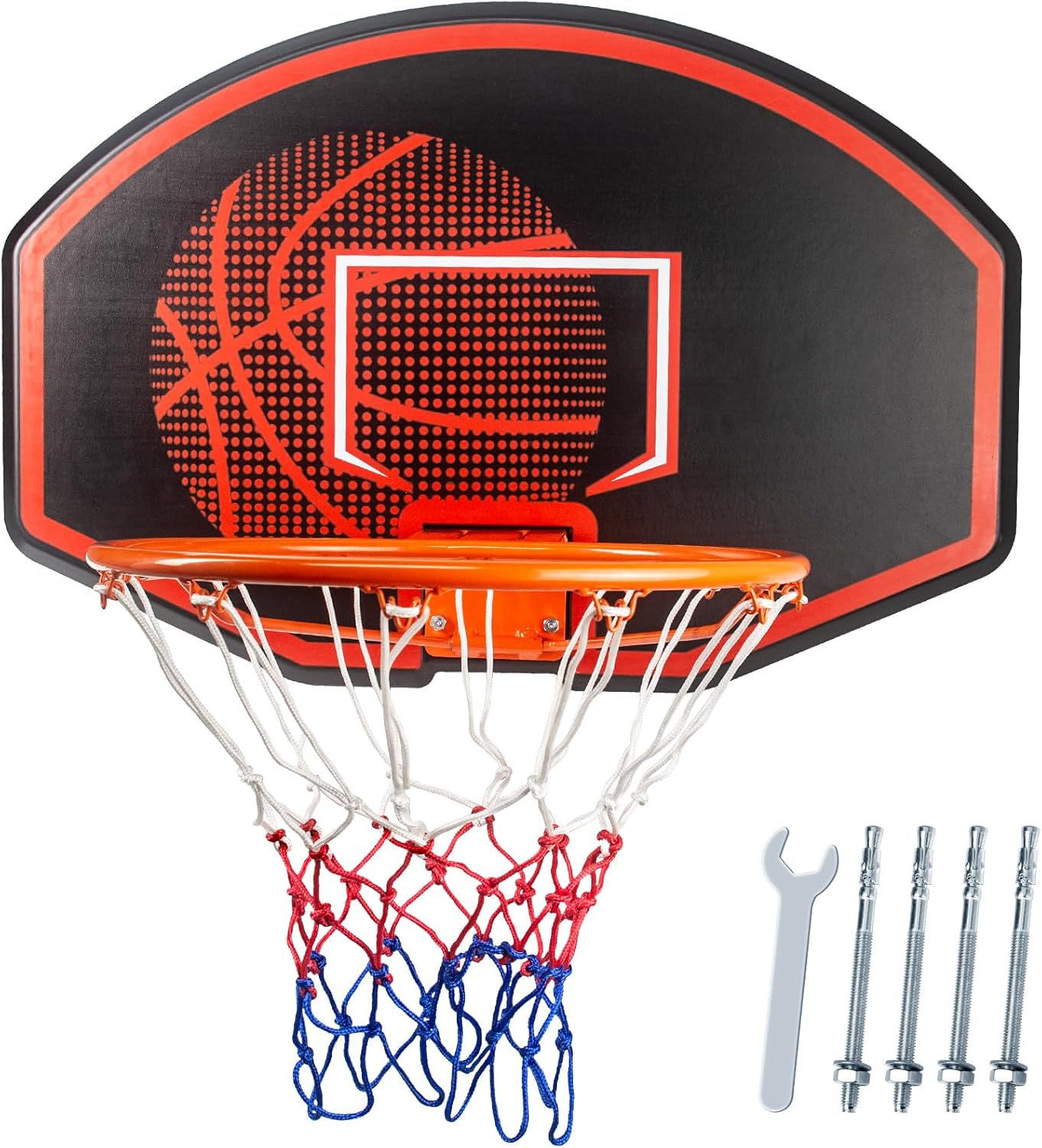 Large Wall Mounted Basketball Hoop, 36″x24″ Shatter-Proof Backboard
